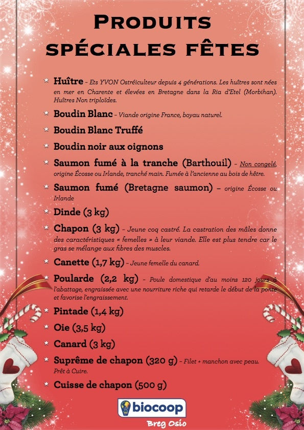Repas festifs de fin d'année ! Repas festifs de fin d'année !